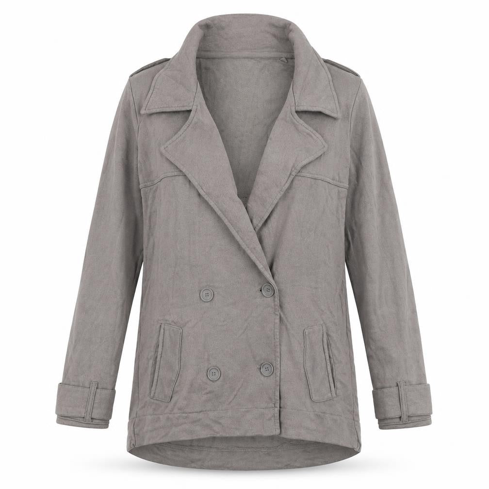Next Womens Grey Cotton Overcoat Jacket Size 10 Button