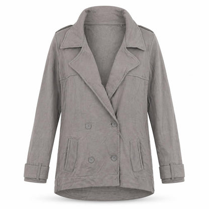Next Womens Grey Cotton Overcoat Jacket Size 10 Button