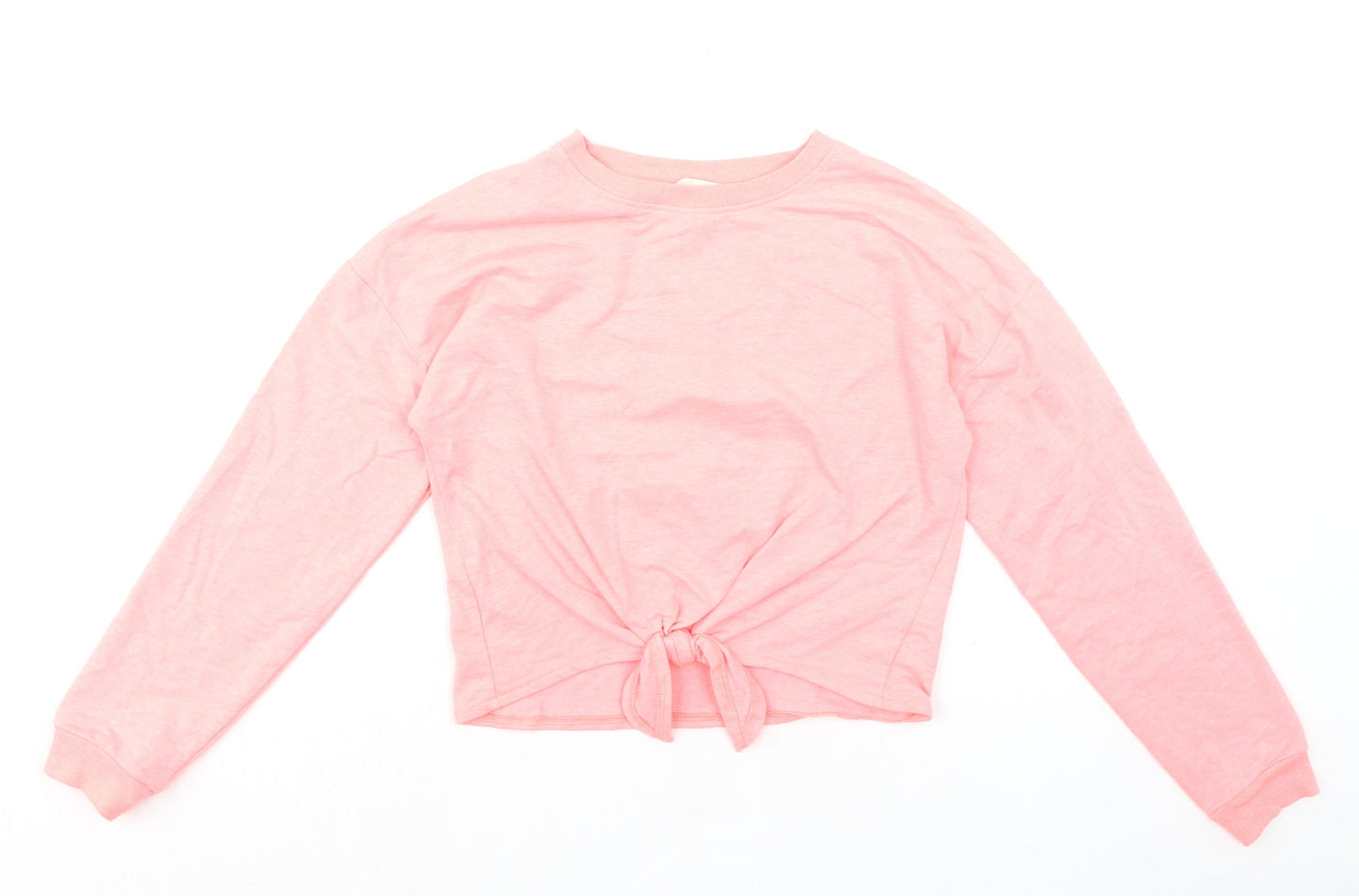 H&M Girls Pink Cotton Pullover Sweatshirt Size 12-13 Years Pullover - Knot Front