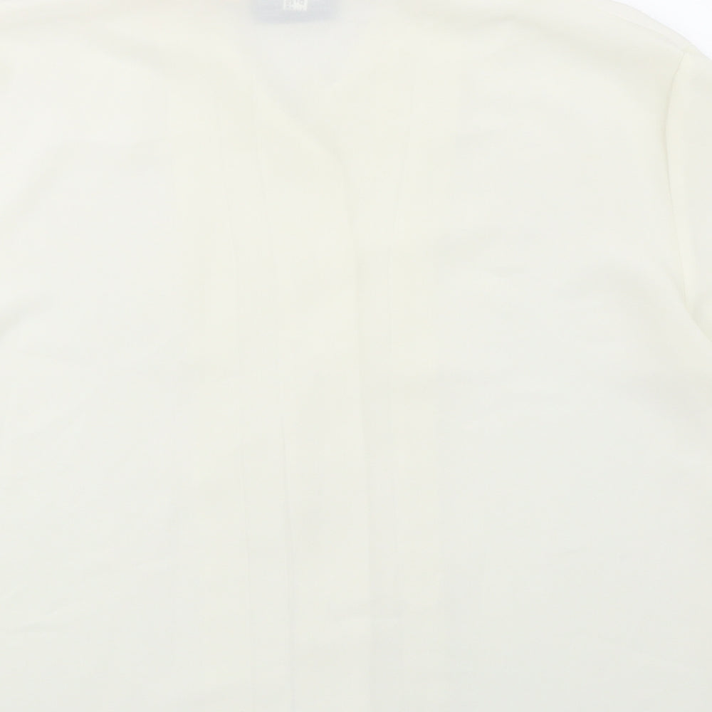Perceptions Womens Ivory Polyester Basic Button-Up Size 14 Collared