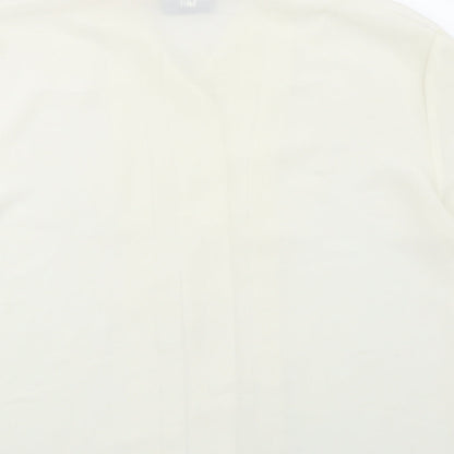 Perceptions Womens Ivory Polyester Basic Button-Up Size 14 Collared