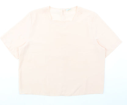 Womens UK Size 16 Canda Pink Basic Blouse