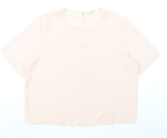 Womens UK Size 16 Canda Pink Basic Blouse
