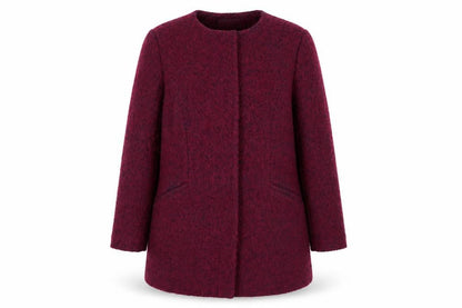BHS Womens Purple Geometric Overcoat Coat Size 18 Button