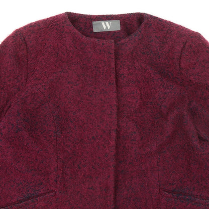 BHS Womens Purple Geometric Overcoat Coat Size 18 Button