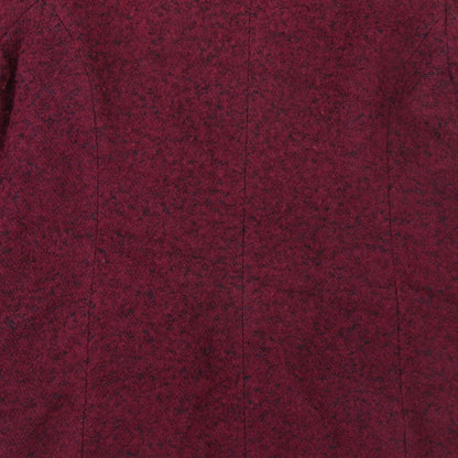 BHS Womens Purple Geometric Overcoat Coat Size 18 Button