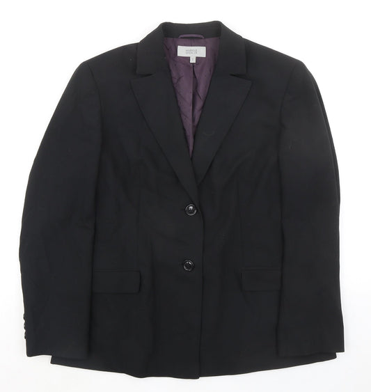 Marks and Spencer Womens Black Polyester Jacket Blazer Size 14
