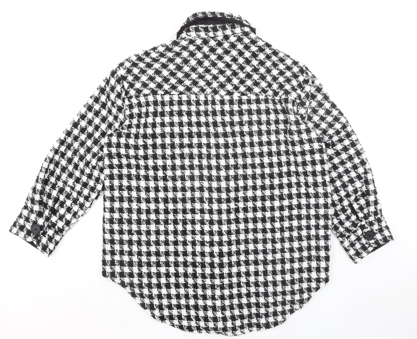 Cameo Rose Womens Black Check Polyester Basic Button-Up Size M Collared