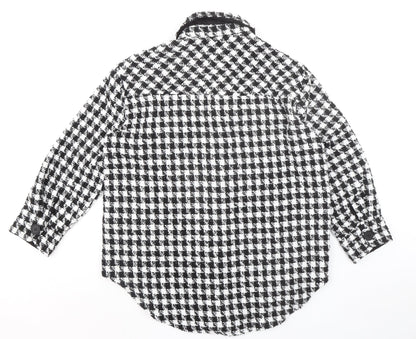 Cameo Rose Womens Black Check Polyester Basic Button-Up Size M Collared