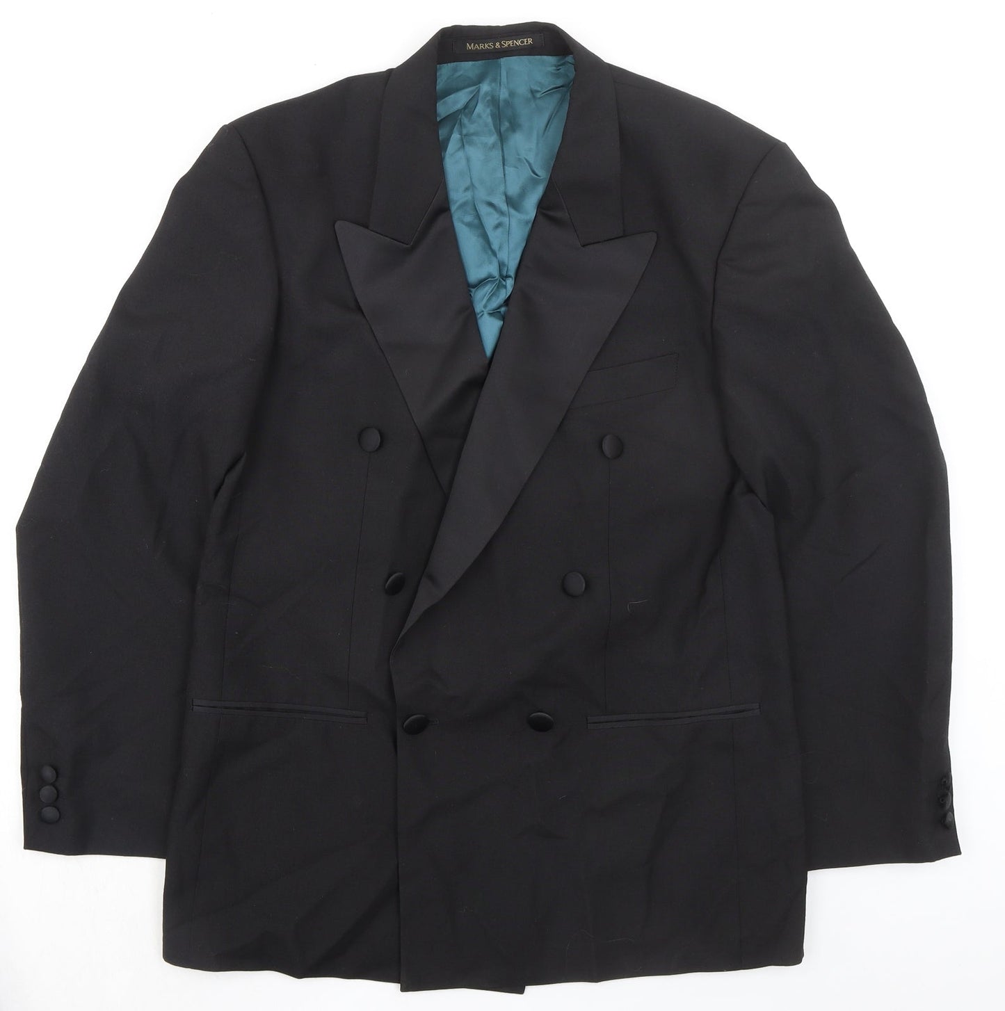 Mens UK Size 38 Marks and Spencer Regular Black Suit Tuxedo