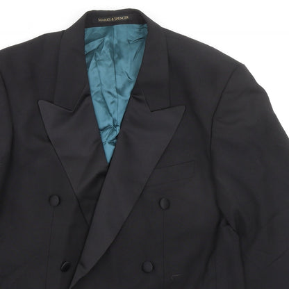 Mens UK Size 38 Marks and Spencer Regular Black Suit Tuxedo