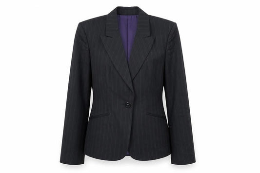 Autograph Womens Black Striped Jacket Blazer Size 14 Button