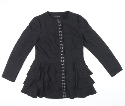 Marks and Spencer Womens Black Jacket Size 12 Zip - Hook & Eye details