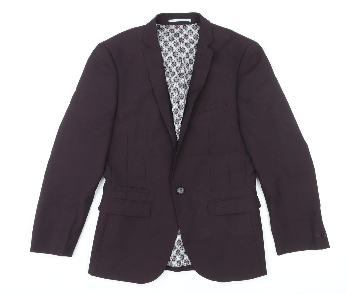 Mens UK Size S Ventuno 21 Regular Purple Suit Jacket