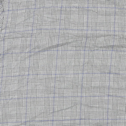 St. Bernard Womens Grey Plaid Polyester Jacket Blazer Size 16