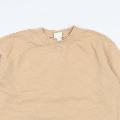 H&M Womens Beige Cotton Pullover Sweatshirt Size XS Pullover
