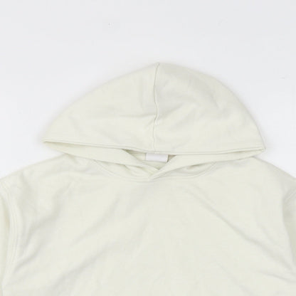 Zara Girls Ivory Cotton Pullover Hoodie Size 7 Years Pullover