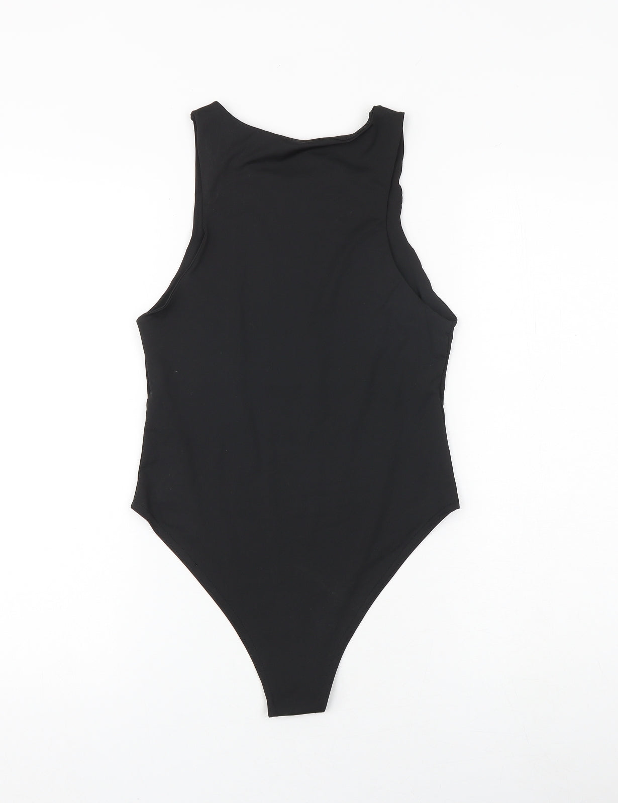 Quiz Womens Black Polyester Bodysuit One-Piece Size 10 Snap