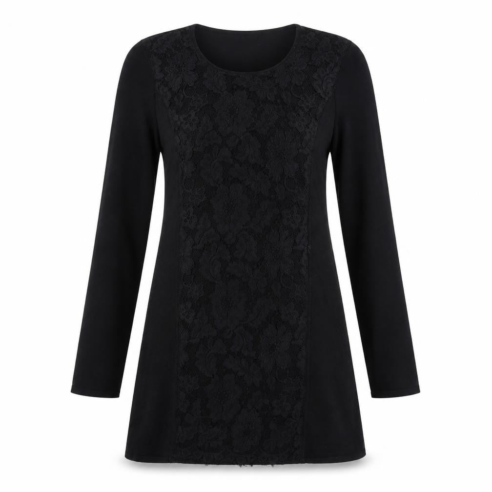 Marks and Spencer Womens Black Floral Viscose A-Line Size 14 Round Neck Pullover