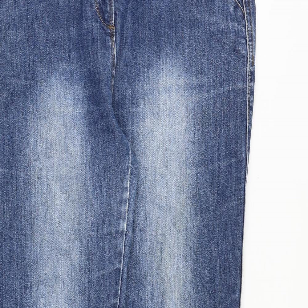 M&Co Womens Blue Cotton Skinny Jeans Size 12 L29 in Regular Zip