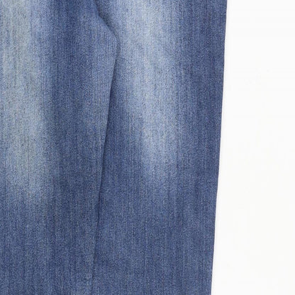 M&Co Womens Blue Cotton Skinny Jeans Size 12 L29 in Regular Zip