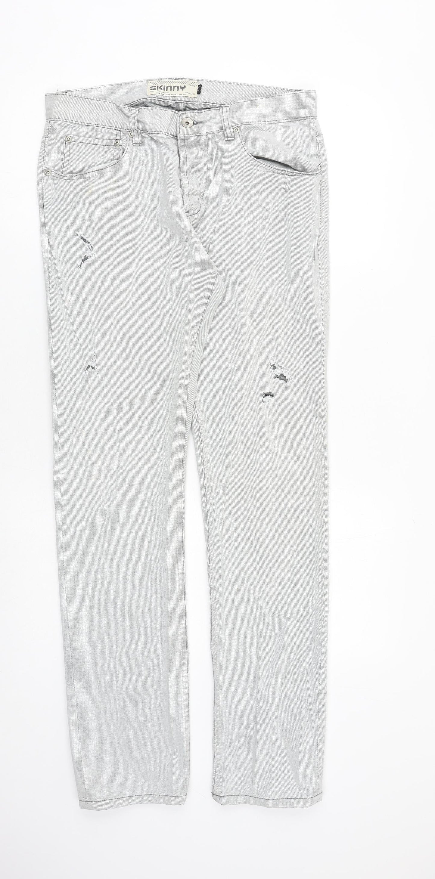 Mens UK Size 32 in Topman Slim Fit Straight Grey Jeans