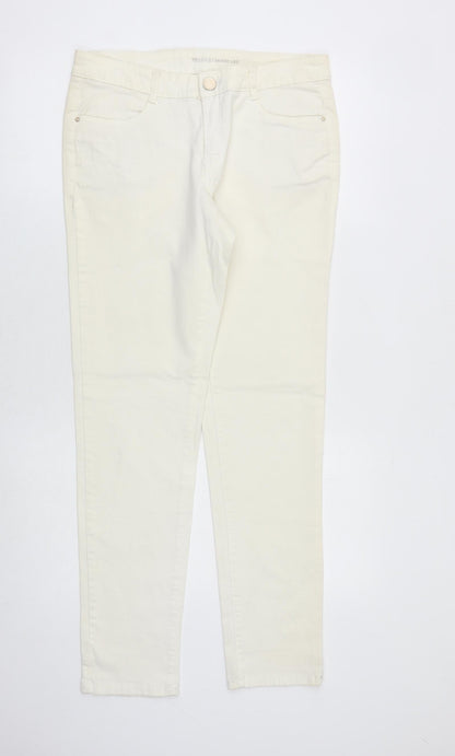 Yessica Womens Ivory Cotton Skinny Jeans Size 10 L31 in Slim Zip