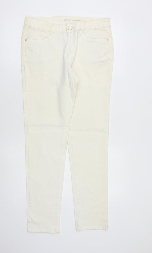 Yessica Womens Ivory Cotton Skinny Jeans Size 10 L31 in Slim Zip