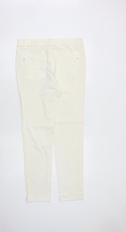 Yessica Womens Ivory Cotton Skinny Jeans Size 10 L31 in Slim Zip