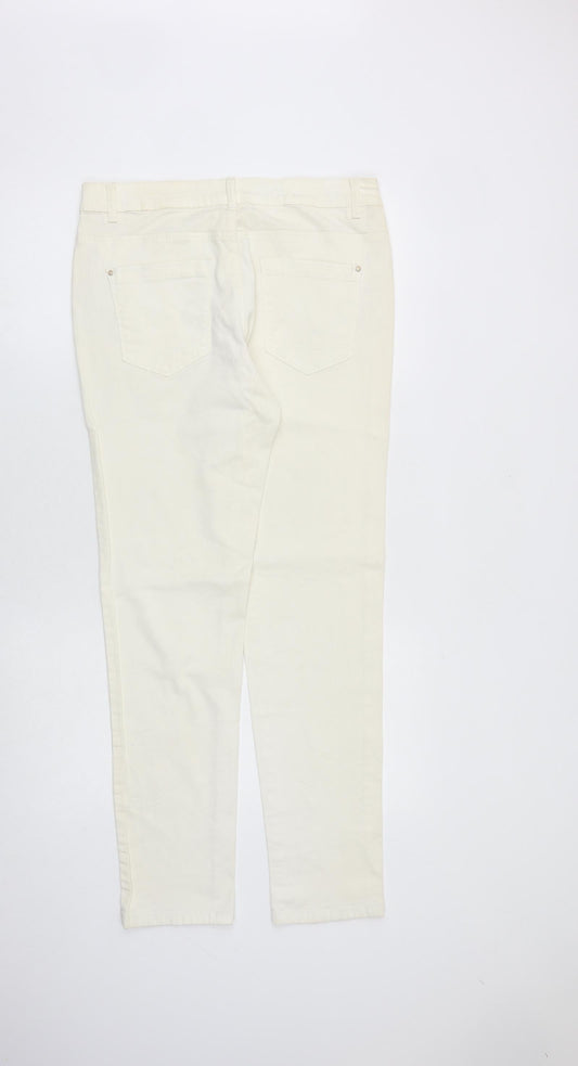 Yessica Womens Ivory Cotton Skinny Jeans Size 10 L31 in Slim Zip
