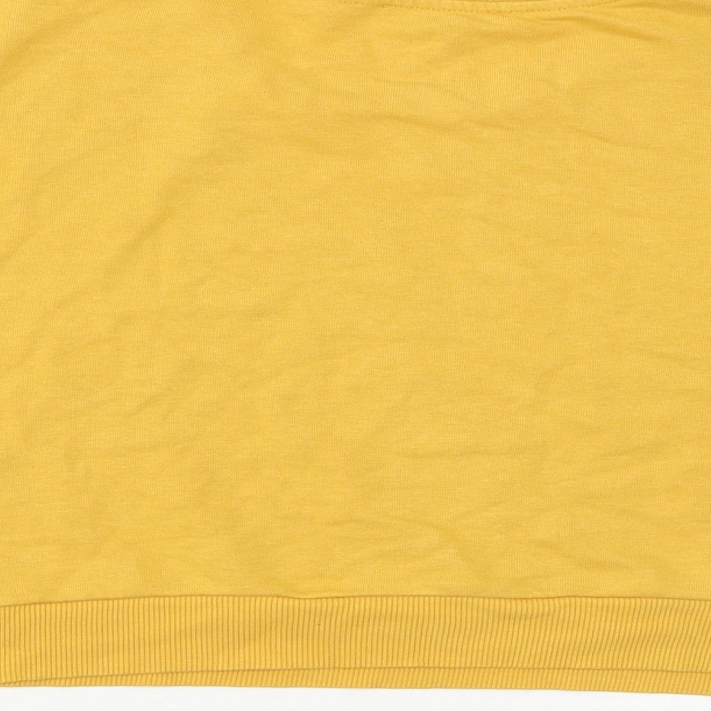 New Look Womens Yellow Cotton Pullover Sweatshirt Size 12 Pullover - Detroit League