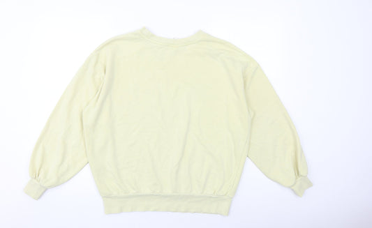 H&M Womens Yellow Cotton Pullover Sweatshirt Size S Pullover