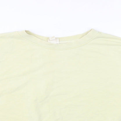 H&M Womens Yellow Cotton Pullover Sweatshirt Size S Pullover