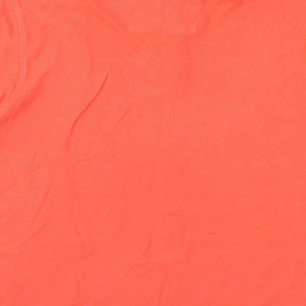 Marks and Spencer Mens Red 100% Cotton Polo Size L Collared Button