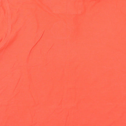 Marks and Spencer Mens Red 100% Cotton Polo Size L Collared Button