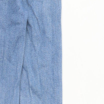 New Look Womens Blue Cotton Skinny Jeans Size 8 L29 in Slim Zip - Raw Hem
