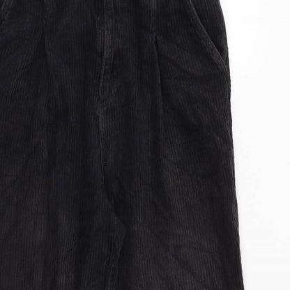BDG Womens Black Cotton Trousers Size S L24 in Regular Zip - Raw Hem