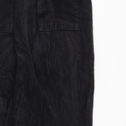 BDG Womens Black Cotton Trousers Size S L24 in Regular Zip - Raw Hem