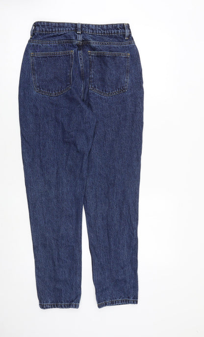 Denim & Co. Womens Blue Cotton Tapered Jeans Size 8 L29 in Regular Zip
