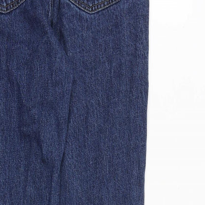 Denim & Co. Womens Blue Cotton Tapered Jeans Size 8 L29 in Regular Zip