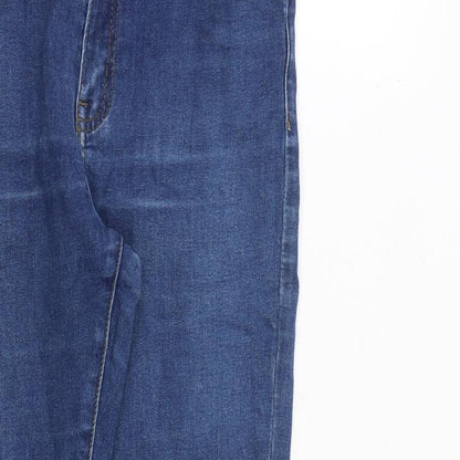 Denim & Co. Womens Blue Cotton Skinny Jeans Size 12 L26 in Regular Zip