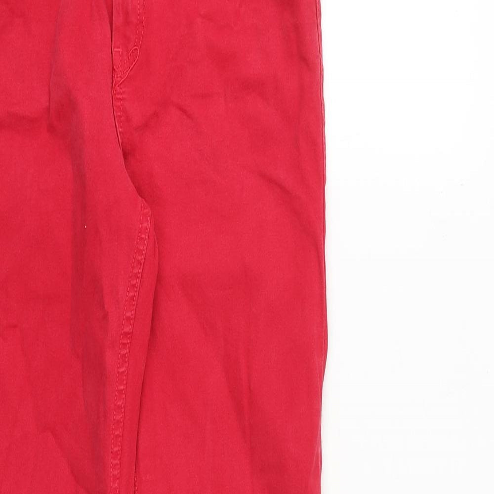 Mango Womens Red Cotton Skinny Jeans Size 10 L28 in Regular Zip