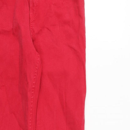 Mango Womens Red Cotton Skinny Jeans Size 10 L28 in Regular Zip