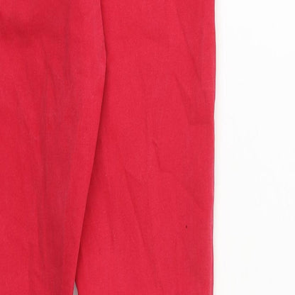 Mango Womens Red Cotton Skinny Jeans Size 10 L28 in Regular Zip