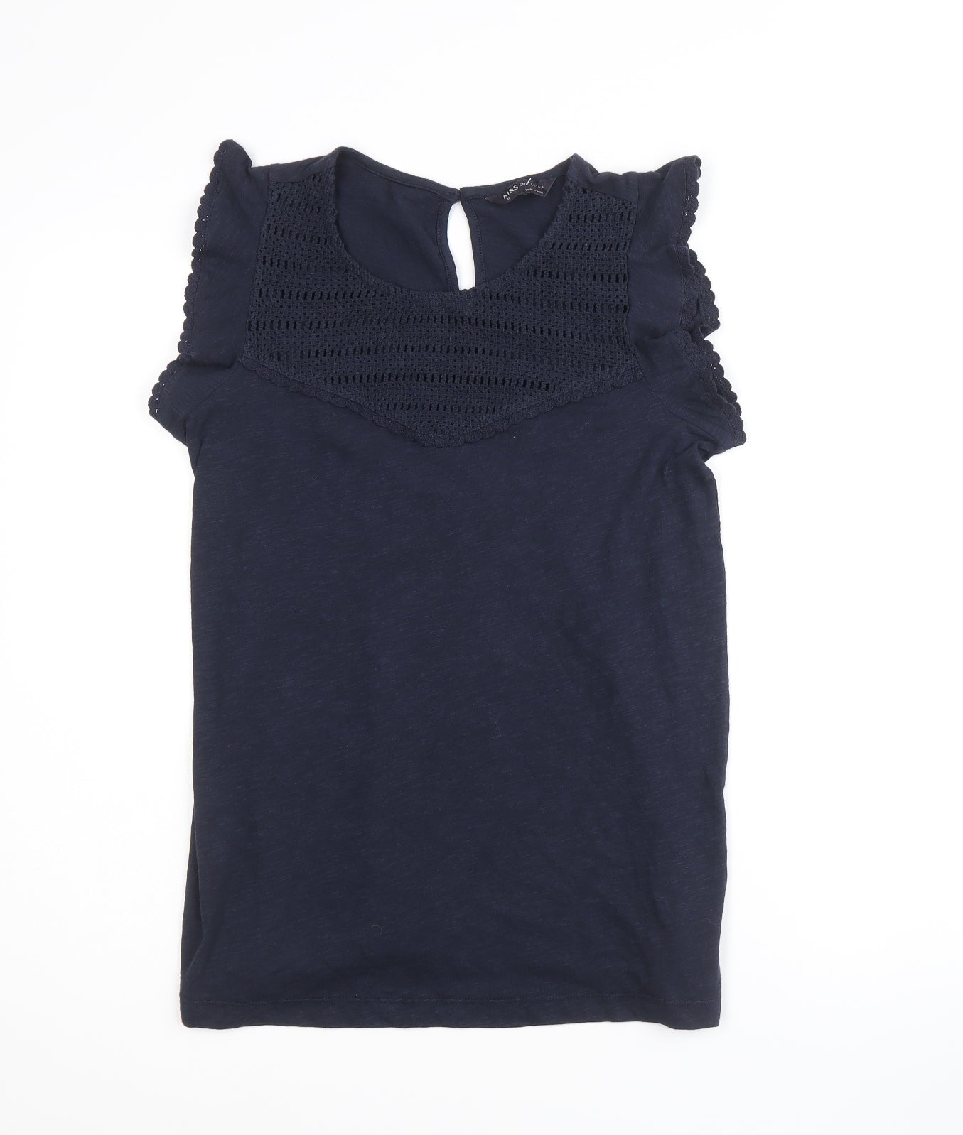 Womens UK Size 6 Marks and Spencer Blue Basic Blouse