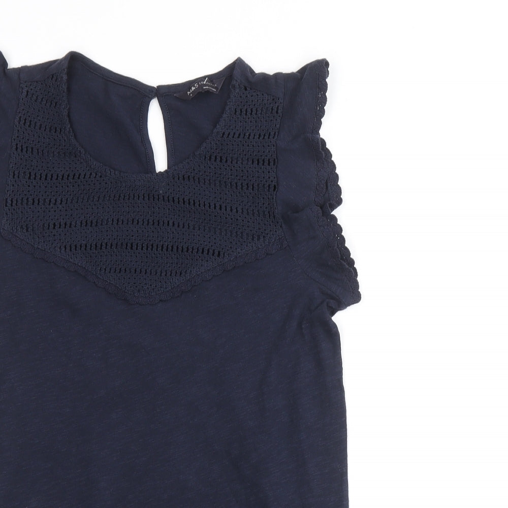 Womens UK Size 6 Marks and Spencer Blue Basic Blouse
