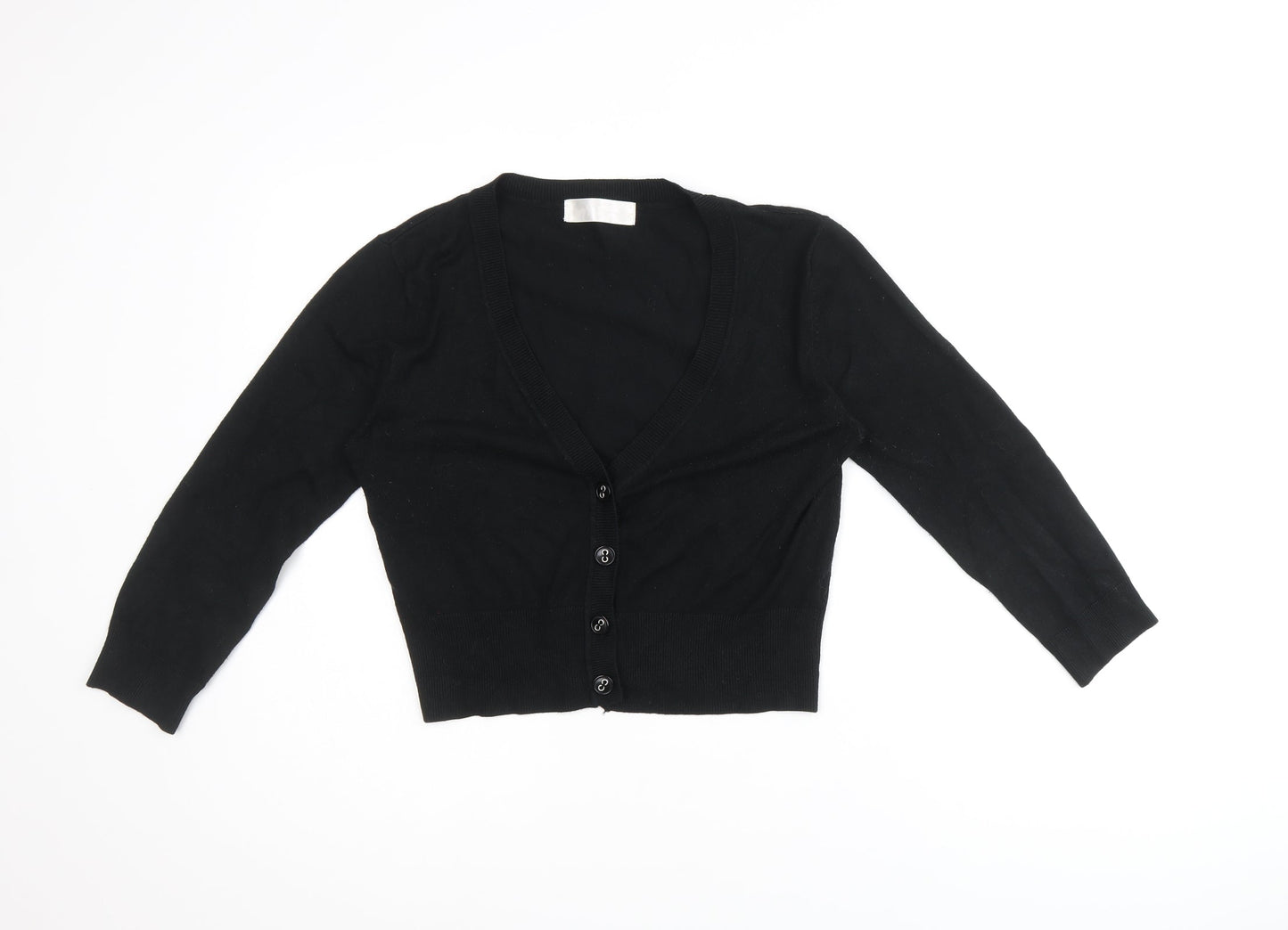 Womens UK Size 12 International Black Cardigan Jumper