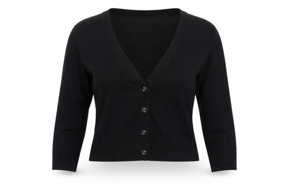 Womens UK Size 12 International Black Cardigan Jumper