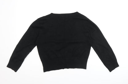 Womens UK Size 12 International Black Cardigan Jumper