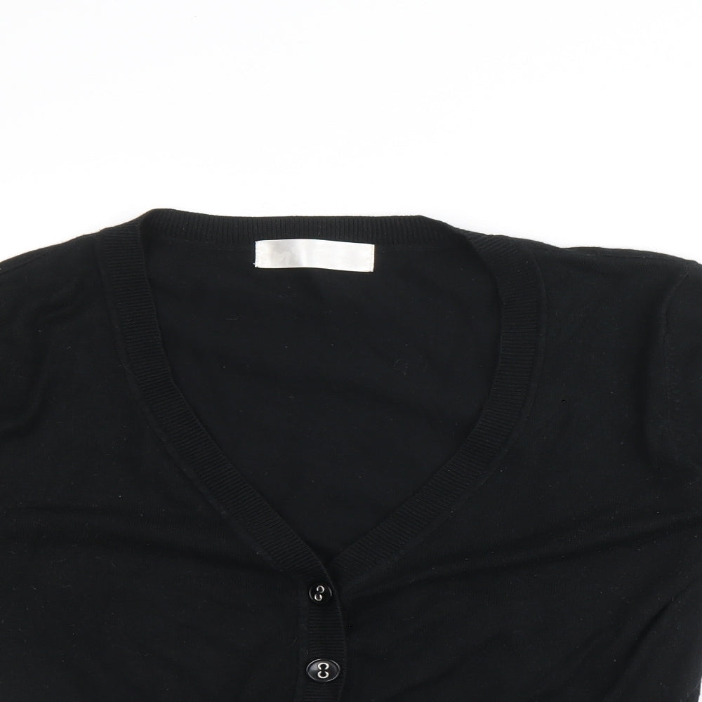 Womens UK Size 12 International Black Cardigan Jumper